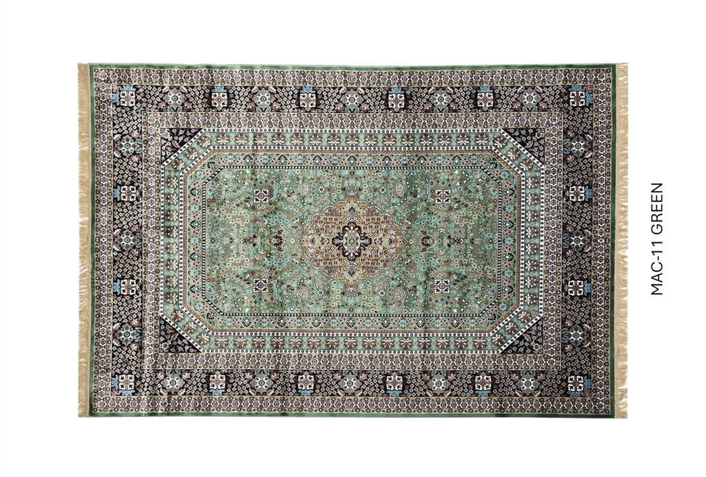 Green Persian Carpet With Detailed Border