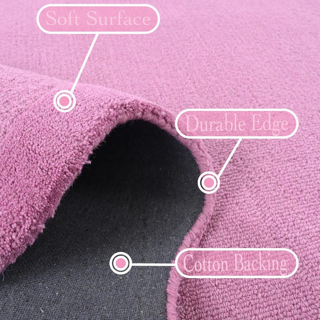 Designer Pink Wave Border Rug