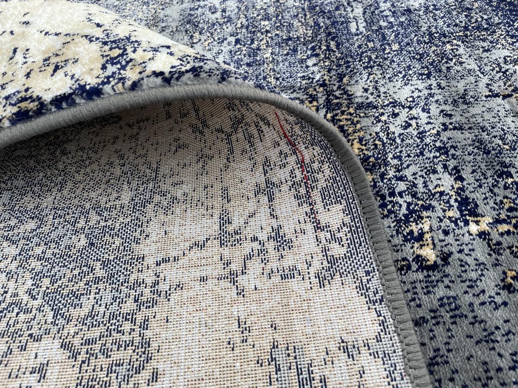 Elegant Faded Texture Neutral Tone Rug