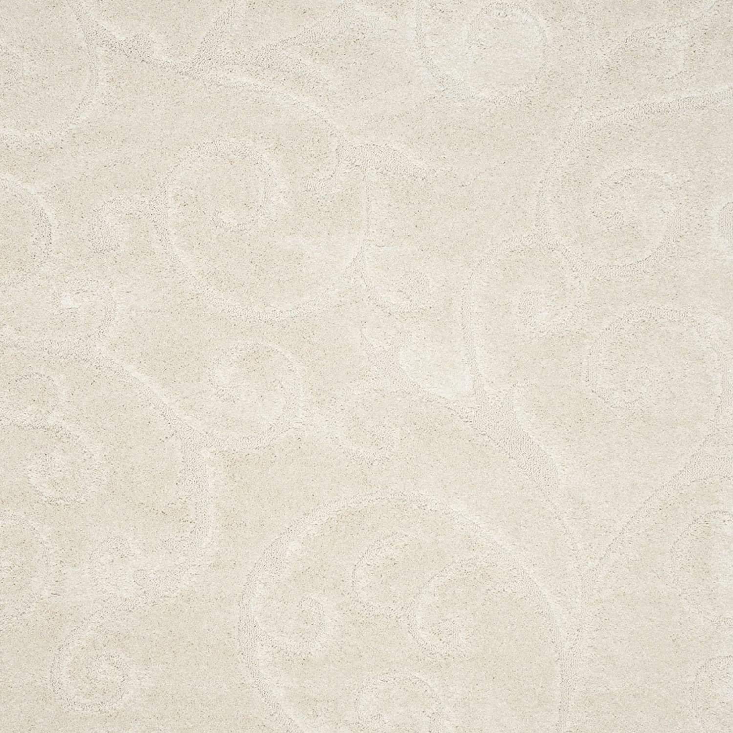 Ivory Floral Scroll Shaggy Carpet