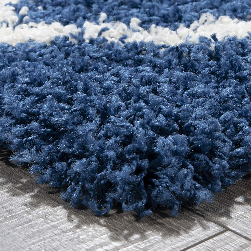 Contemporary Lattice Blue Carpet & Rug