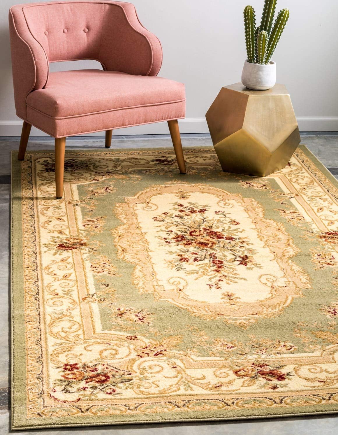 Soft Sage Green Hand Tufted Wool Rug