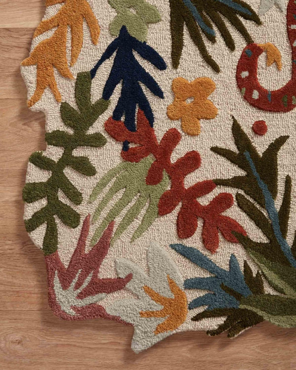 Irregular Floral Area Rug