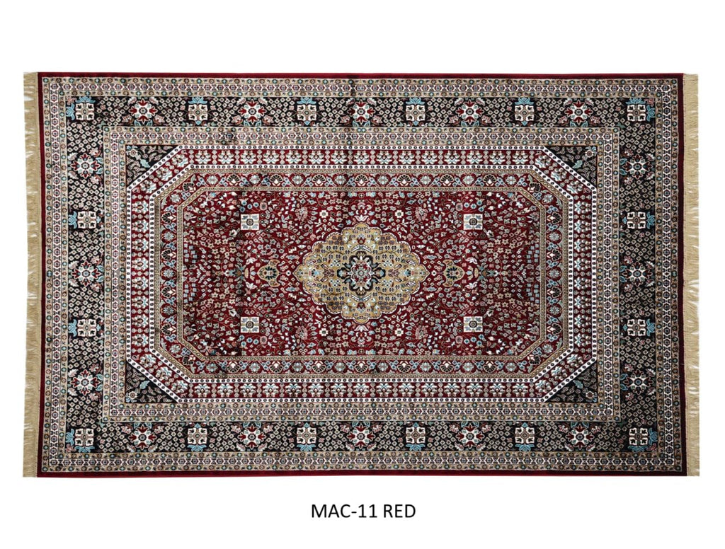 Maroon Ornamental Persian Medallion Design Rug