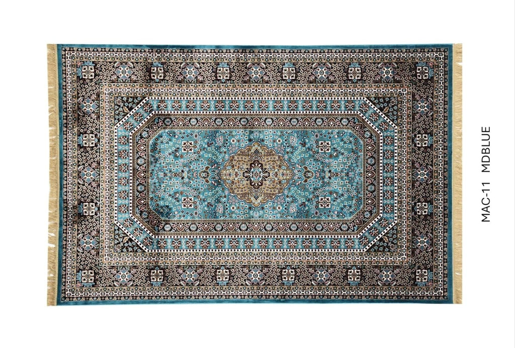 Luxury Turquoise Persian Carpet with Medallion Design