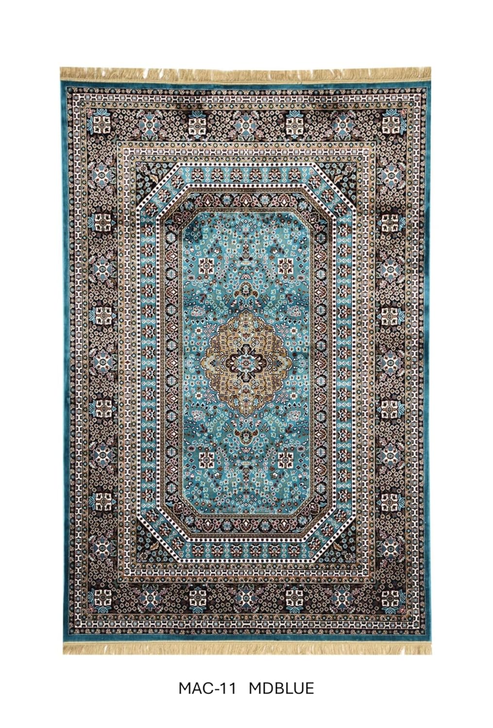 Luxury Turquoise Persian Carpet with Medallion Design