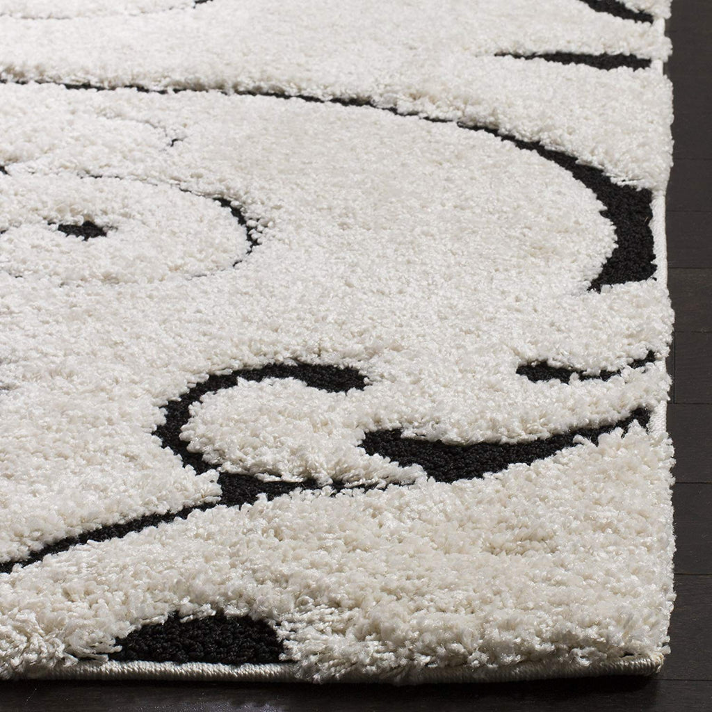 Ivory Swirl Pattern Carpet & Rug