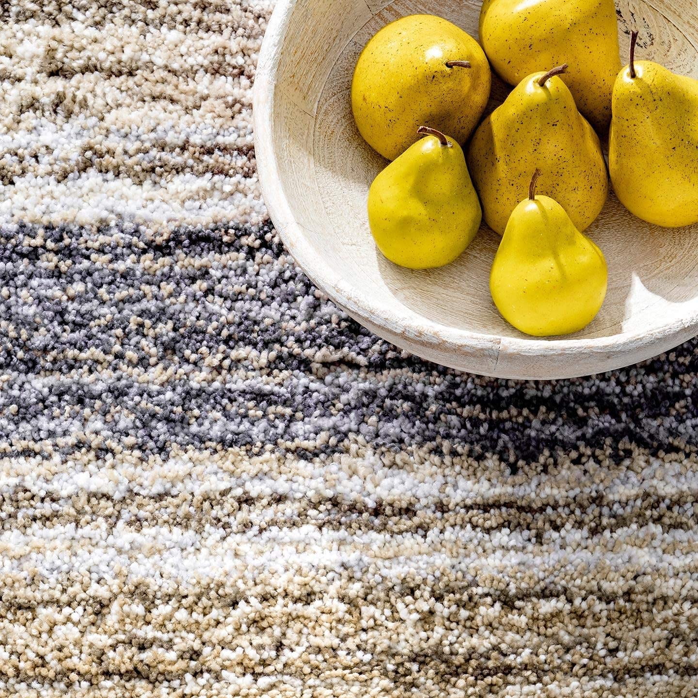 Neutral Beige Contemporary Living Room Carpet