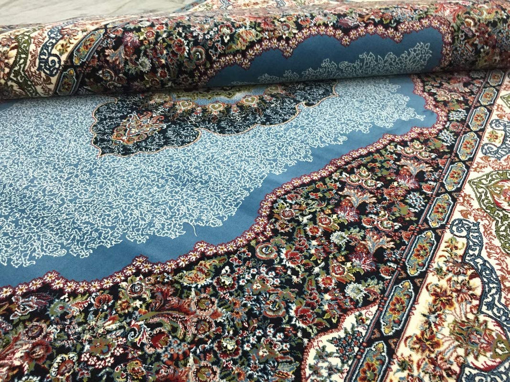 Royal Blue Irani Medallion Design Traditional Carpet