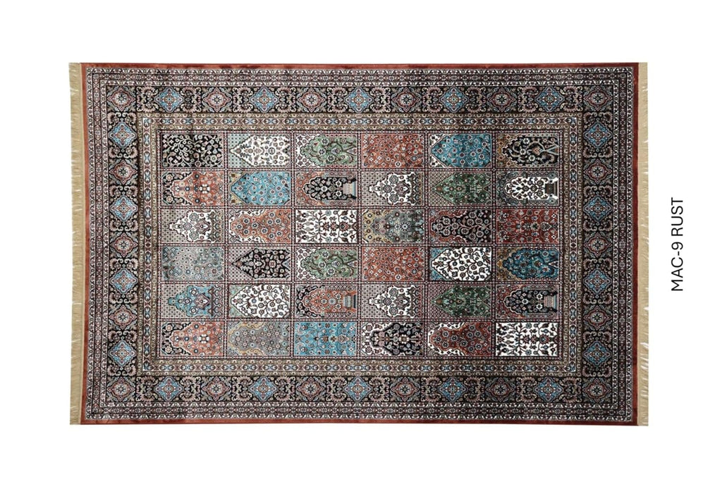 Persian Qom Arch Panel Patchwork Designer Rug