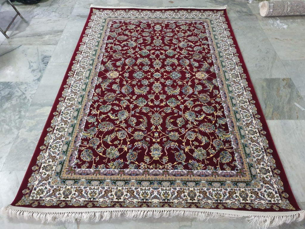 Luxury Irani Red Floral Vine Area Rug