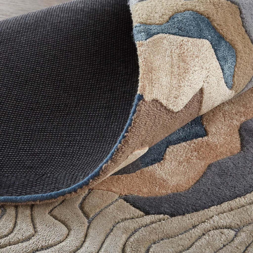 Designer Abstract Terrain Wool & Viscose Carpet