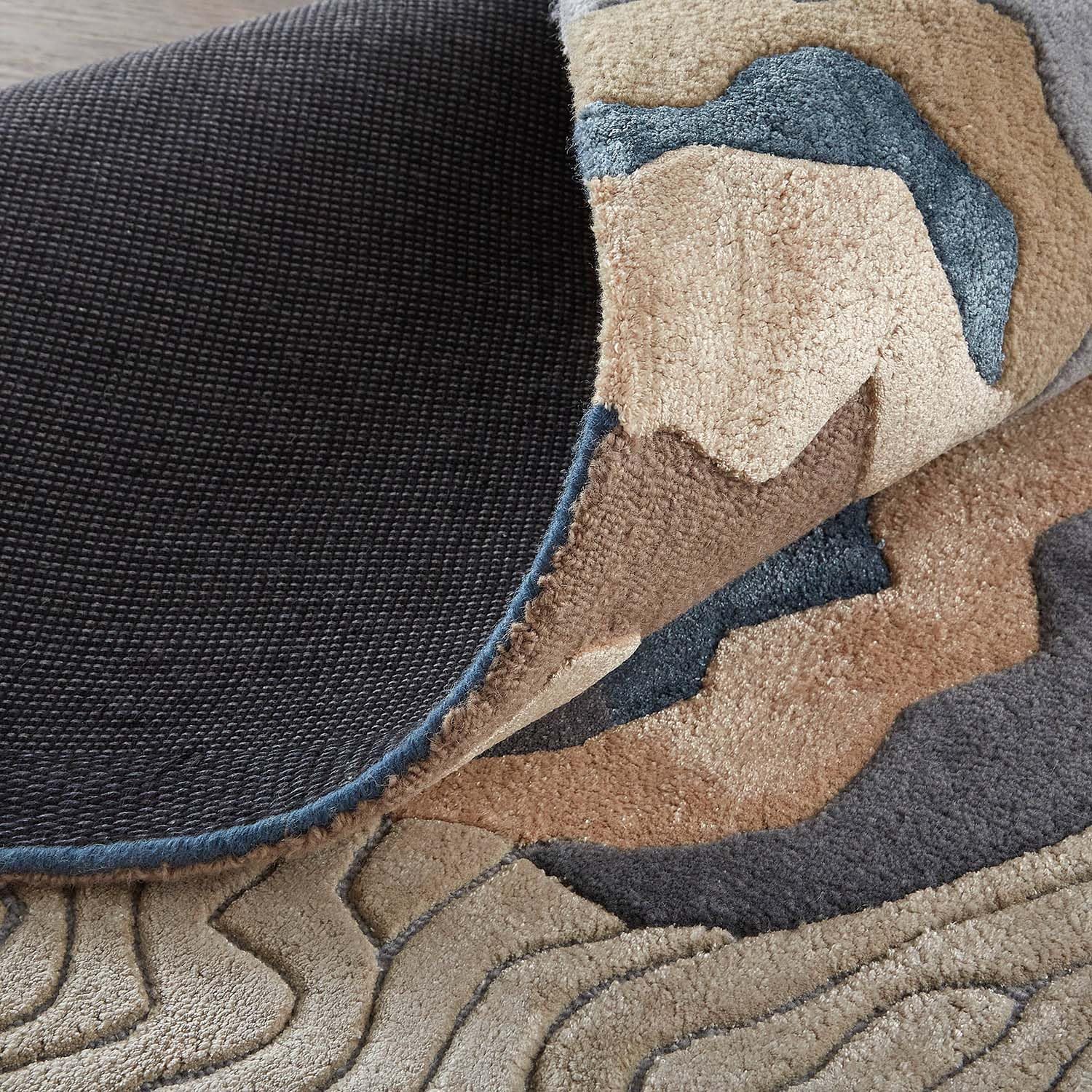 Designer Abstract Terrain Wool & Viscose Carpet