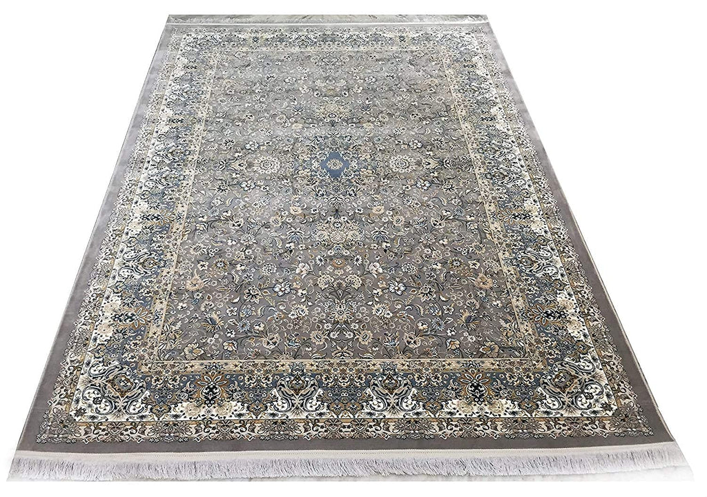 Vintage Irani Carpet with Soft Muted Floral Pattern Detail