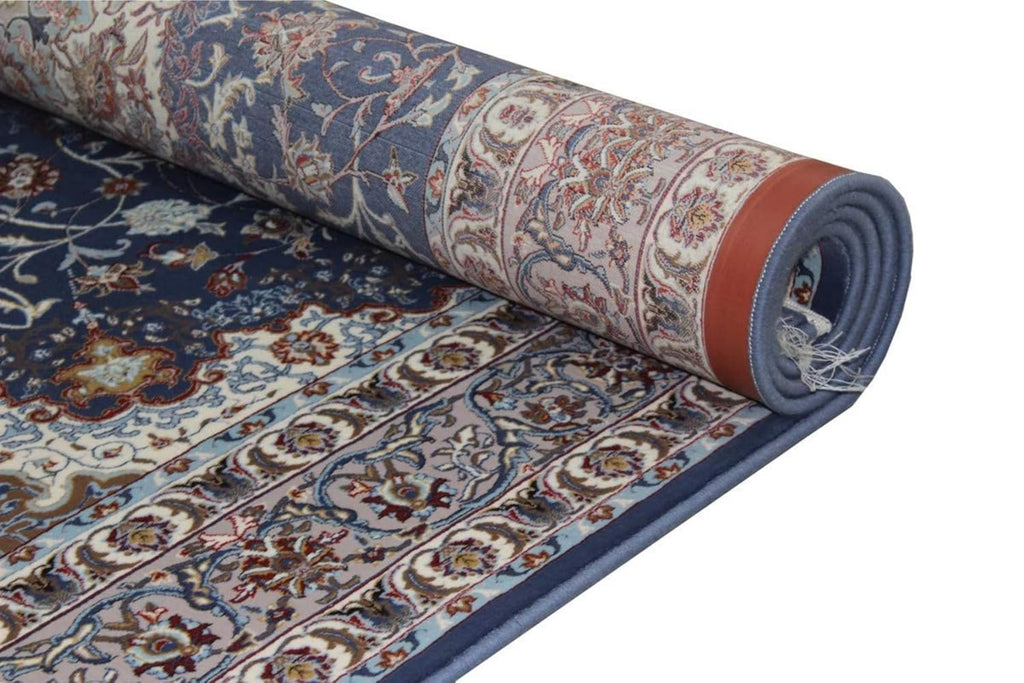 Royal Blue Irani Carpet with Classic Persian Medallion Style