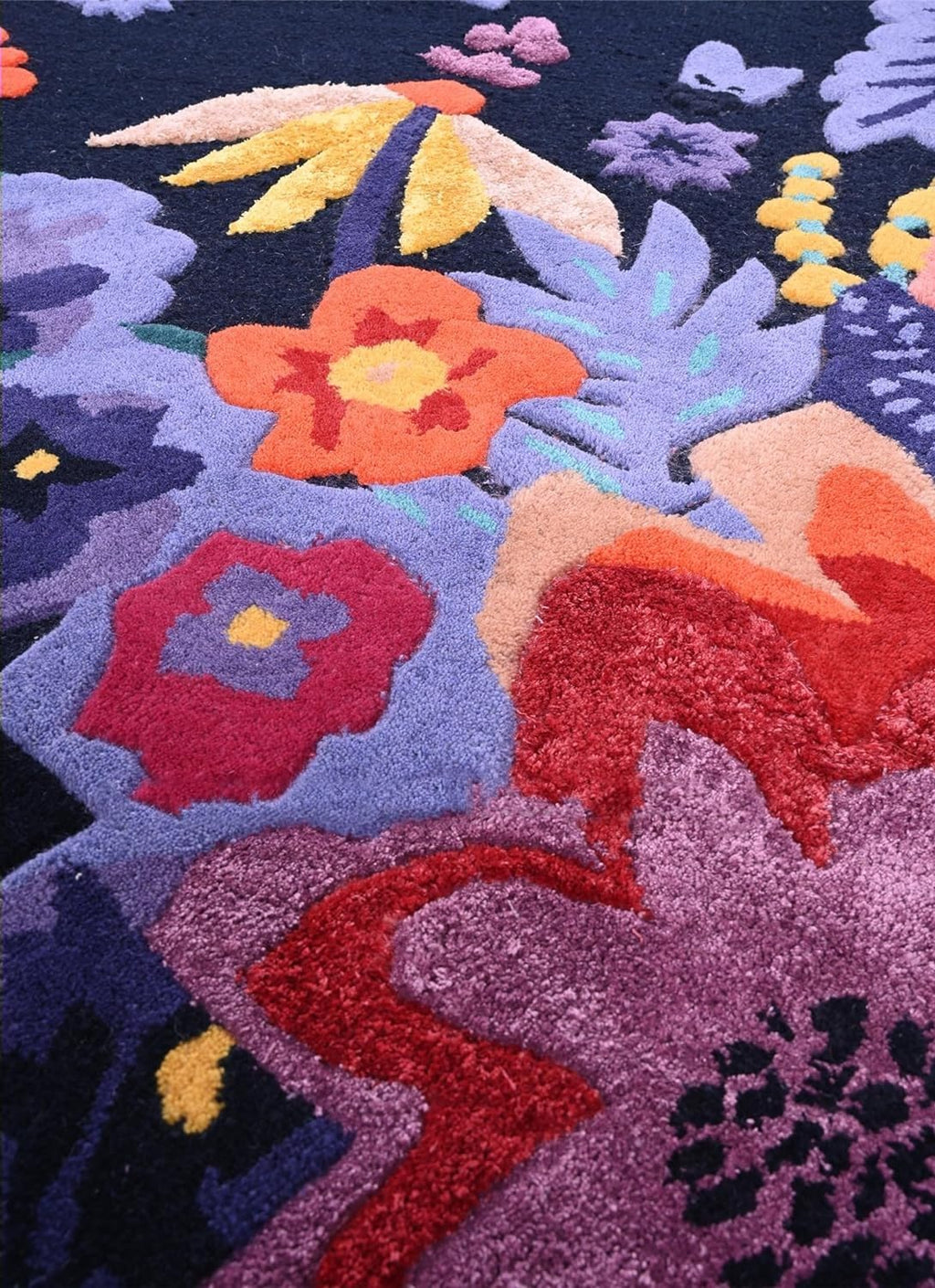 Navy Nocturne Floral Composition Rug