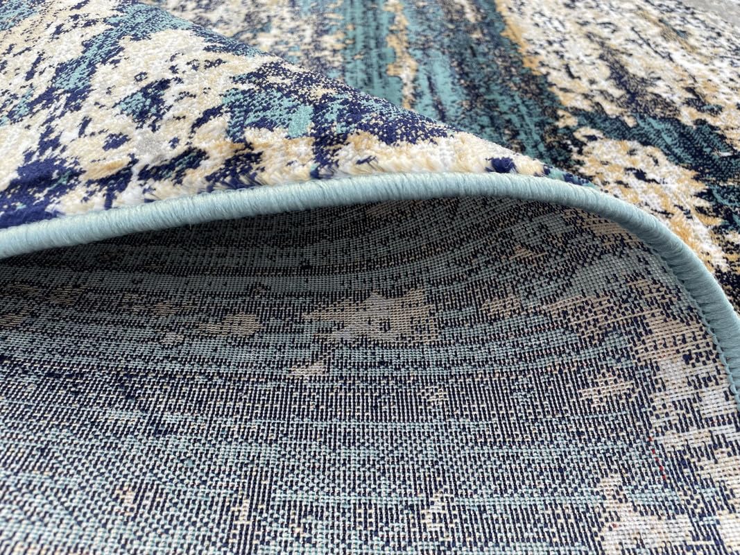 Artistic Terrain Inspired Textured Floor Rug