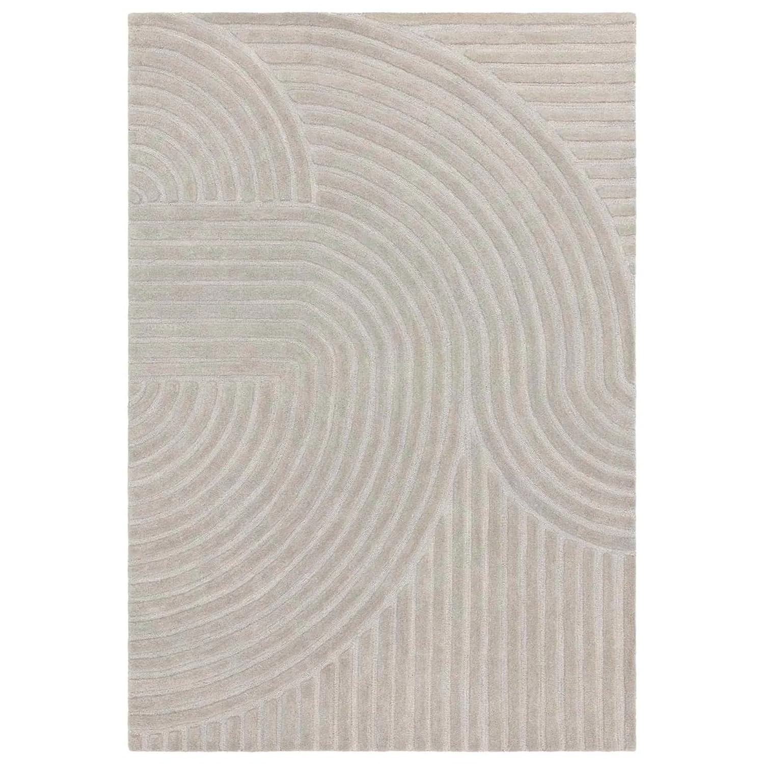 Minimalist Grey Textured Geometric Rug