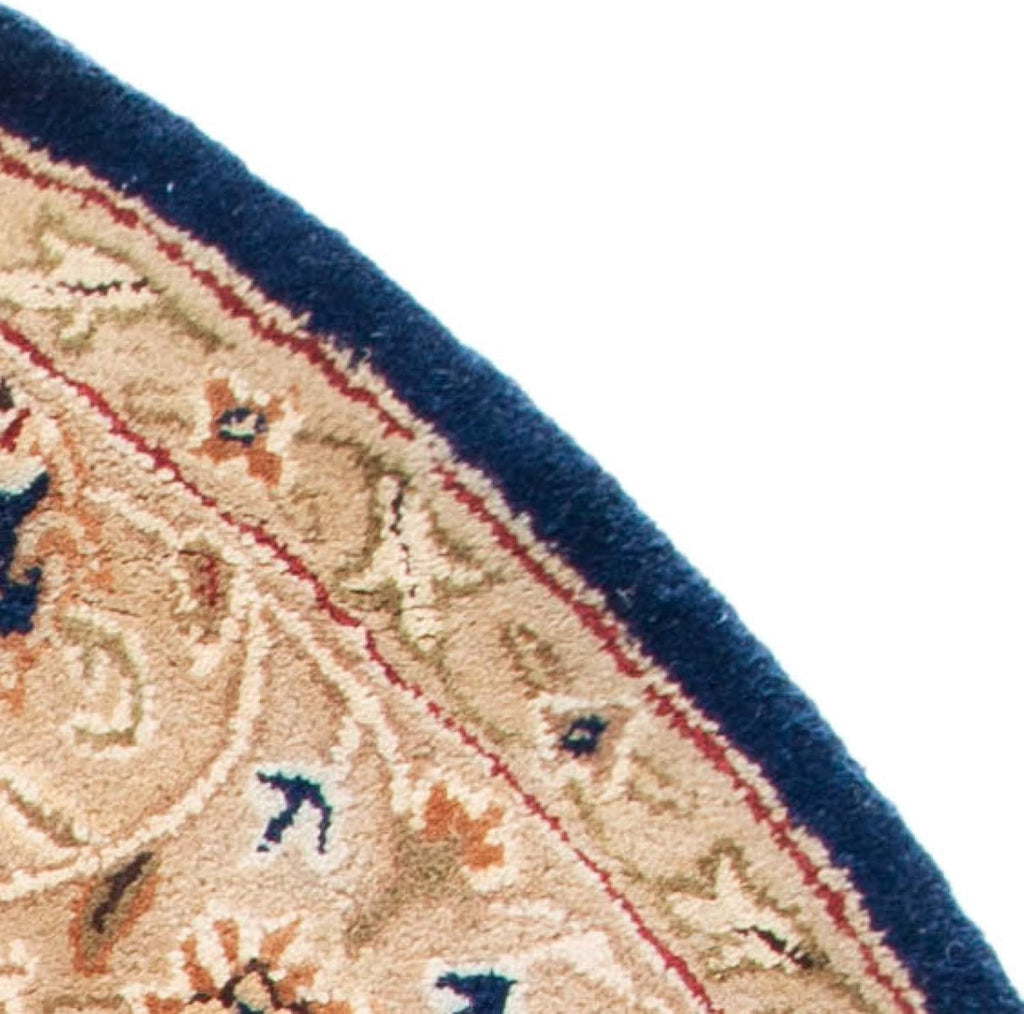 Export Quality Handmade Woollen Round Carpet – Timeless Floral Elegance