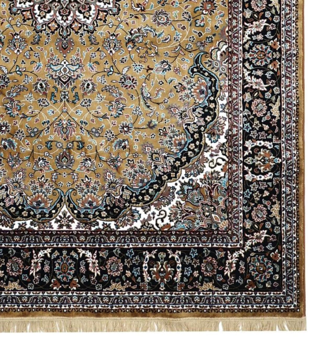 Elegant Gold Carpet With Intricate And Rich Ornamental Border