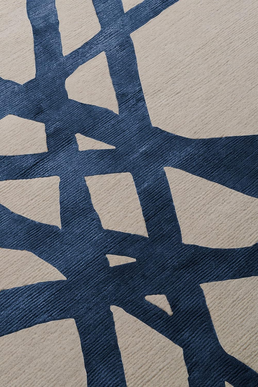 Ivory  Criss Cross Wool & Viscose Carpet