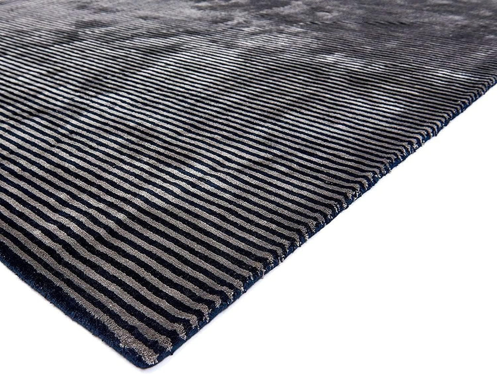 Modern Charcoal Micro-Stripe Area Rug