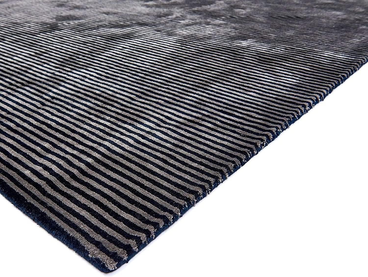 Modern Charcoal Micro-Stripe Area Rug