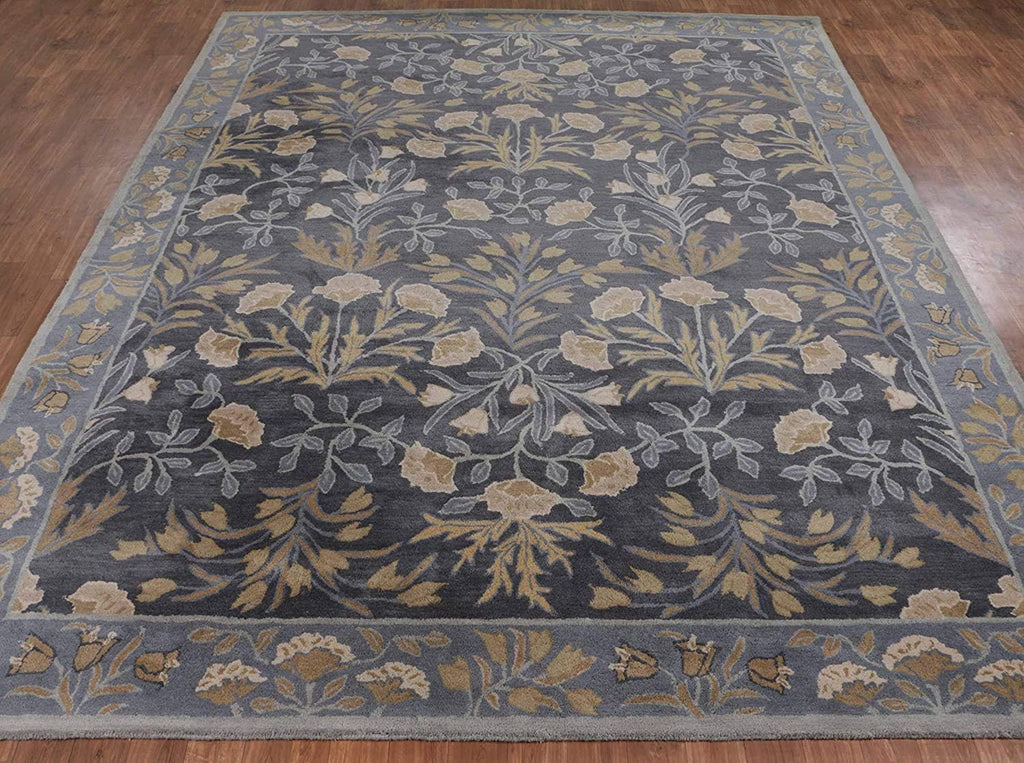 Dark grey persian hallway rug