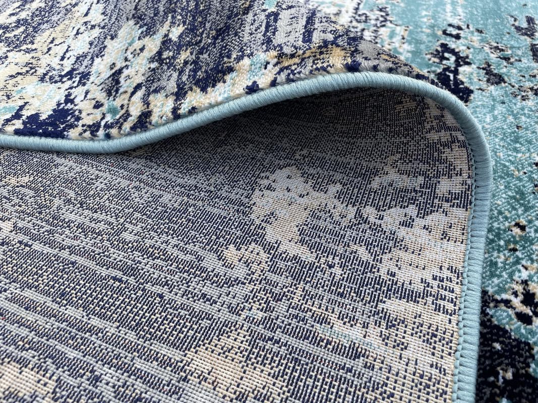 Bold Abstract Layered Texture Designer Rug