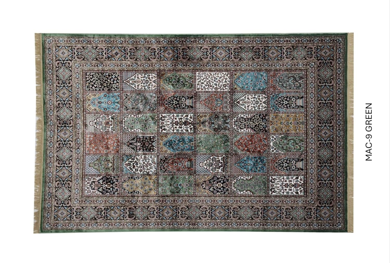 Exquisite Silk Qom Persian Patchwork Rug