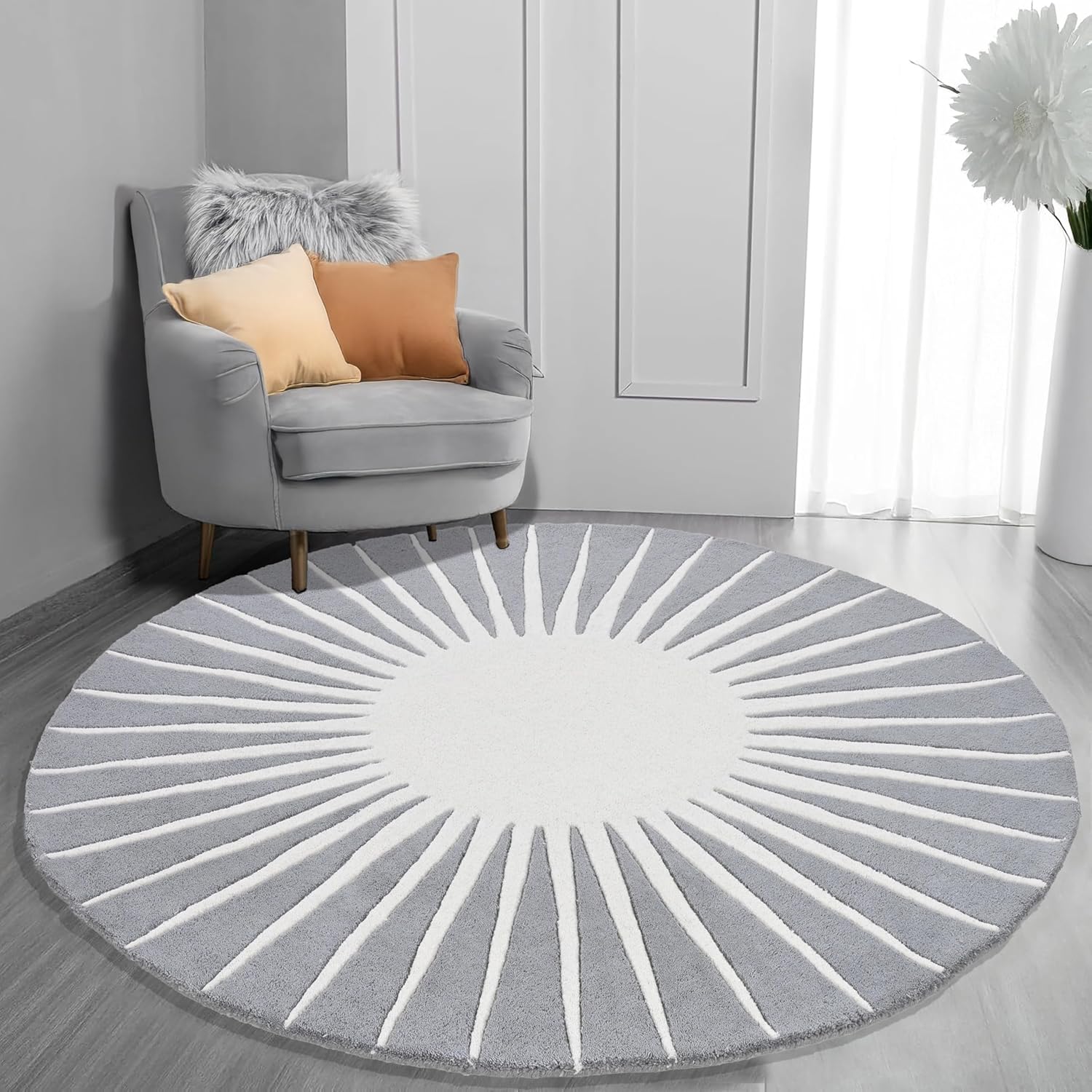 Export Quality Handmade Woollen Round Carpet – Elegant Living Room Floor Rug