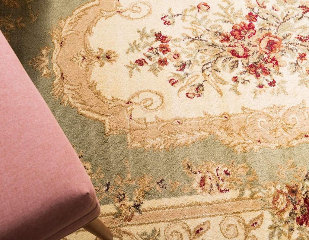Soft Sage Green Hand Tufted Wool Rug
