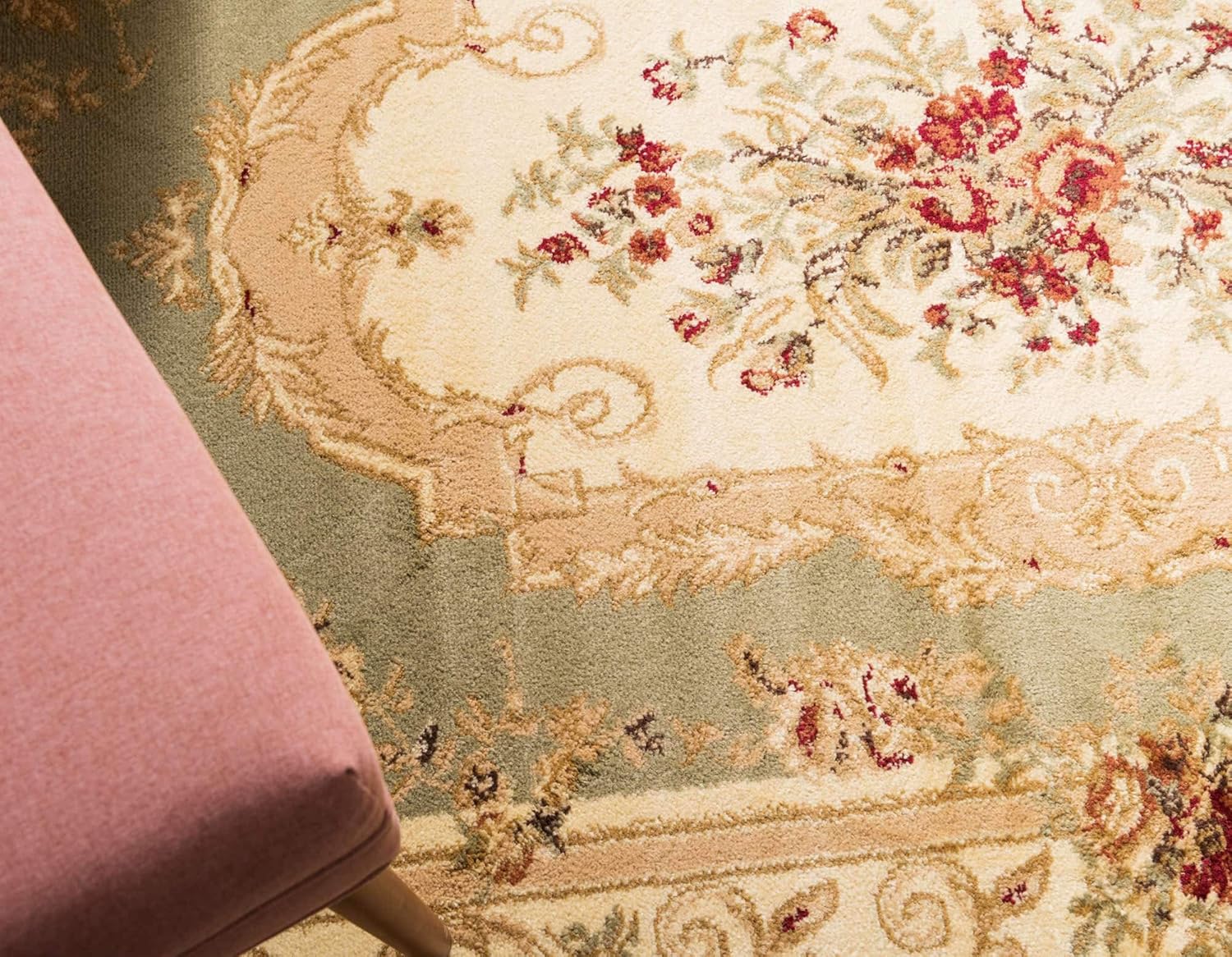 Soft Sage Green Hand Tufted Wool Rug