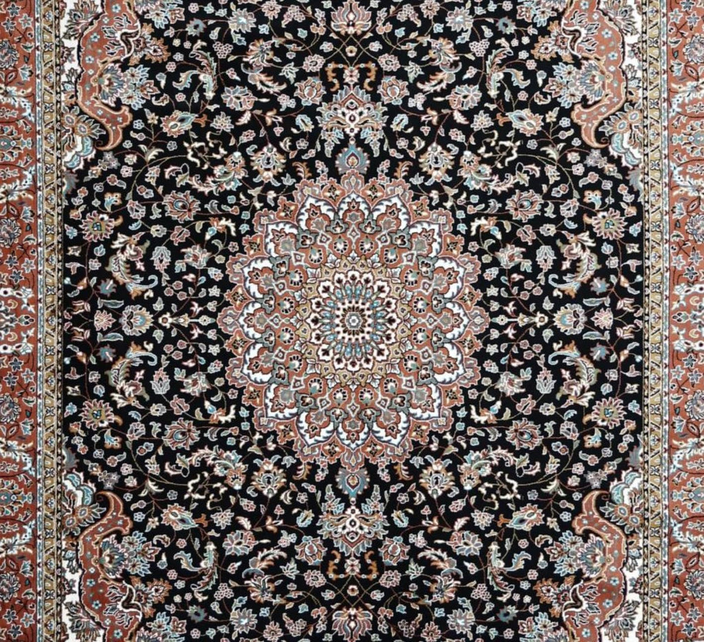 Exquisite Black Persian Medallion Rug