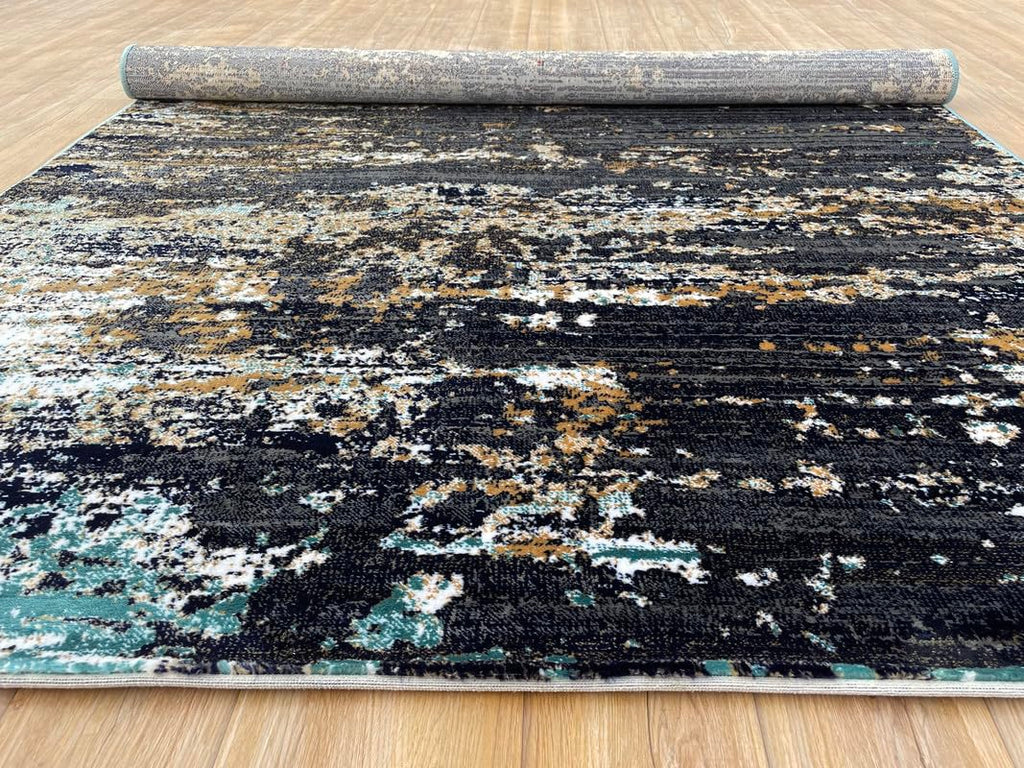 Bold Abstract Layered Texture Designer Rug