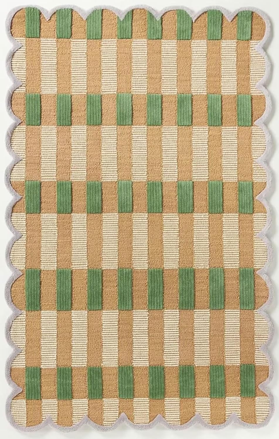 Textured Grid Plaid Rug