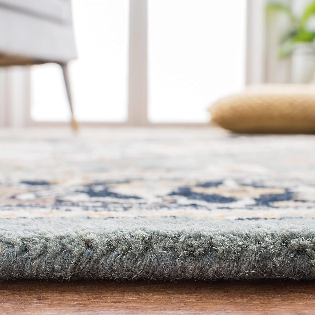 Export Quality Handmade Woollen Round Carpet – Timeless Floral Elegance