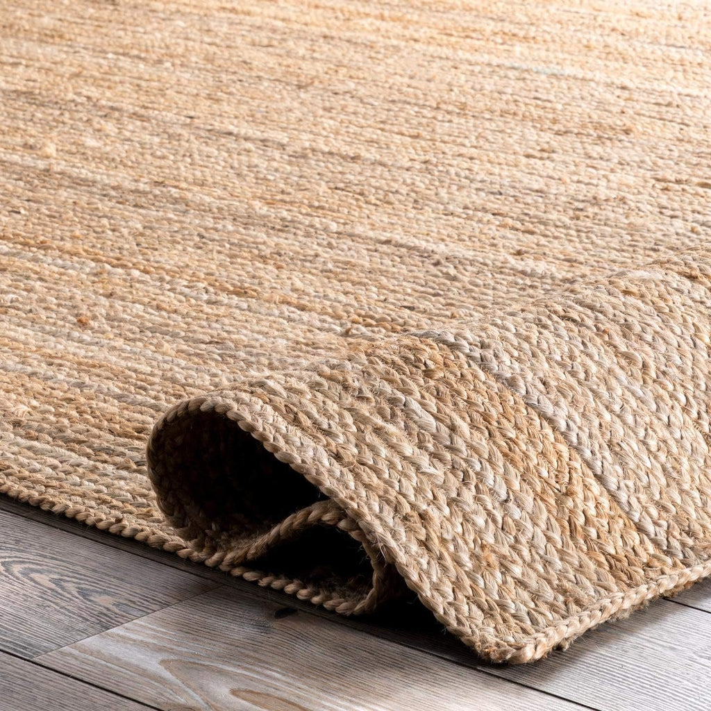 Beige Handwoven Jute Area Rug