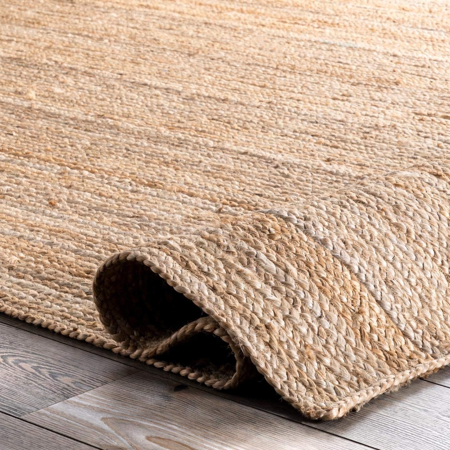 Beige Handwoven Jute Area Rug