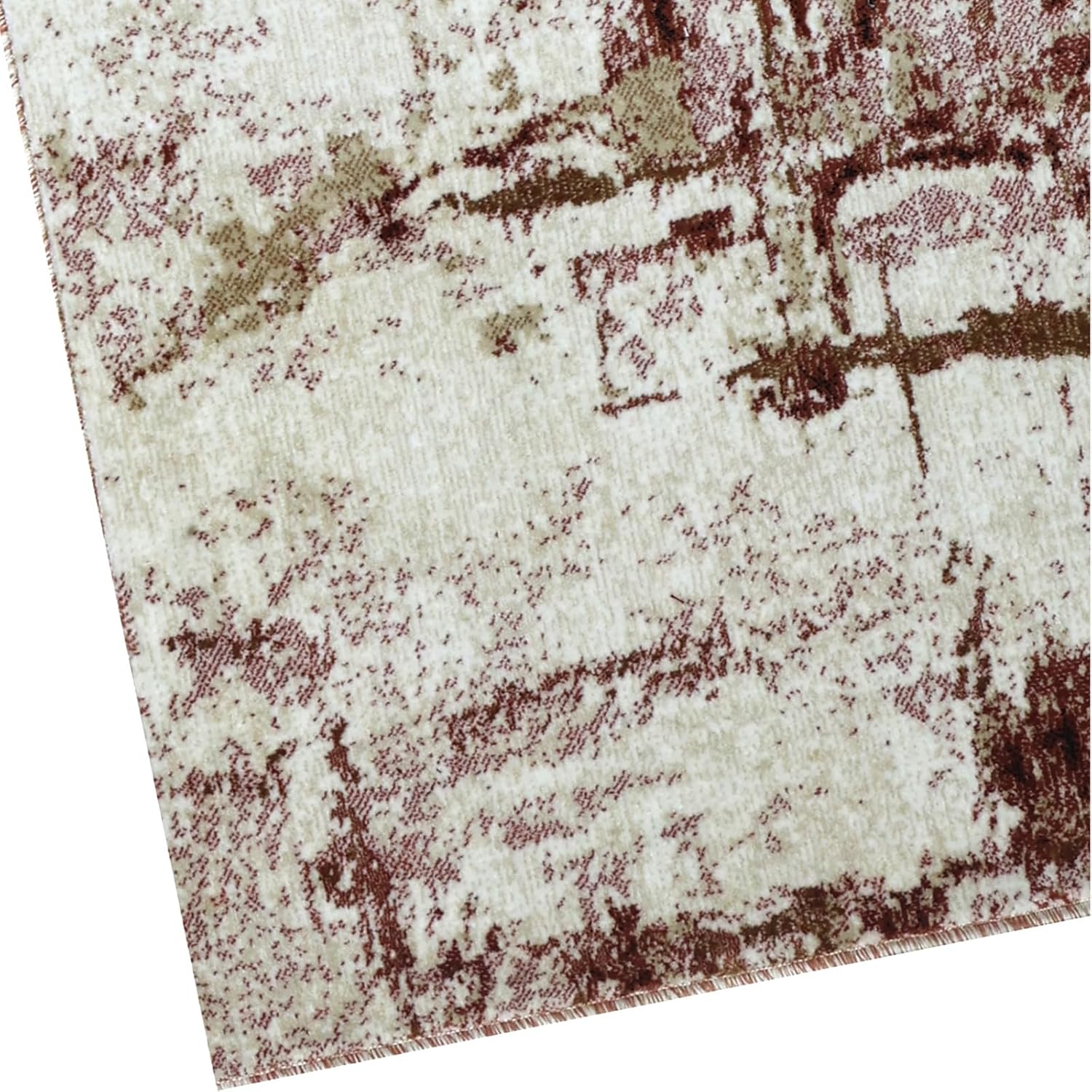 Abstract Terracotta Distressed Texture Rug