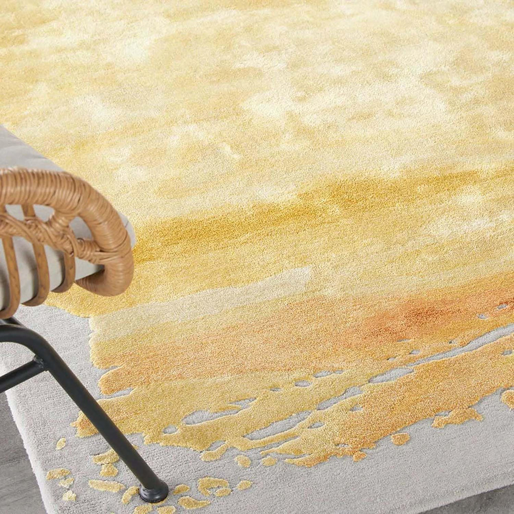 Beige Texture Wool & Viscose Carpet