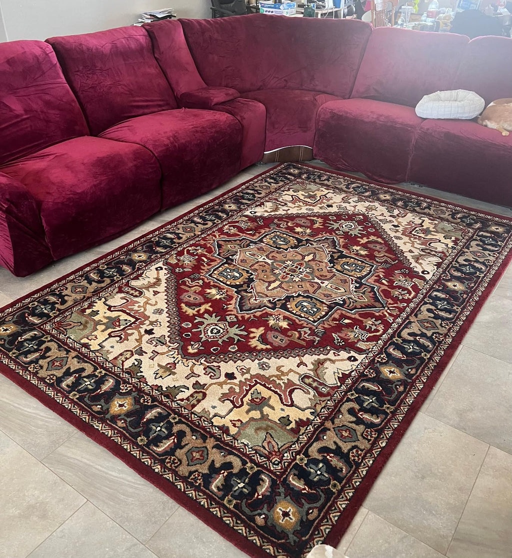 Red Heriz Medallion Carpet