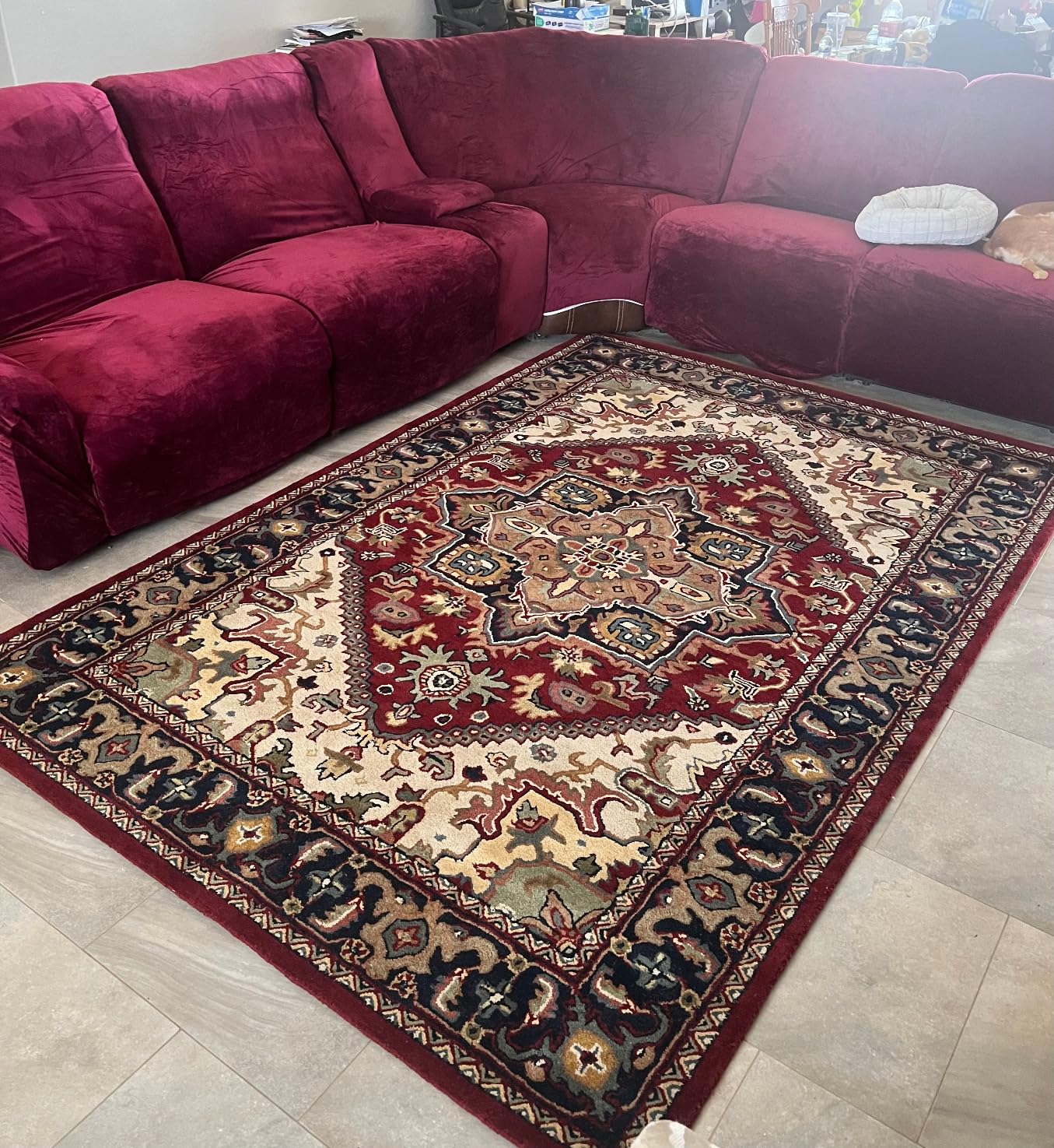 Red Heriz Medallion Carpet