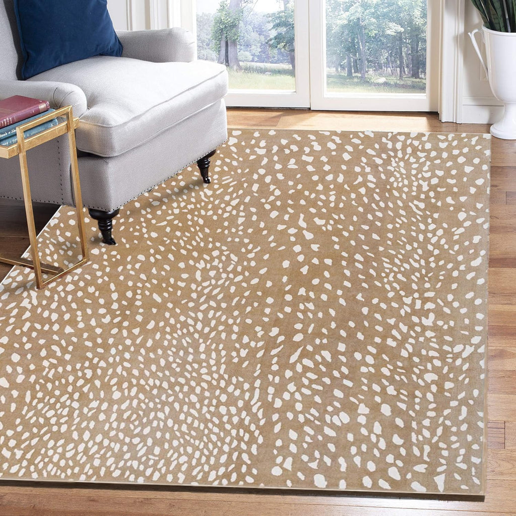 Beige Speckled Texture Modern Rug