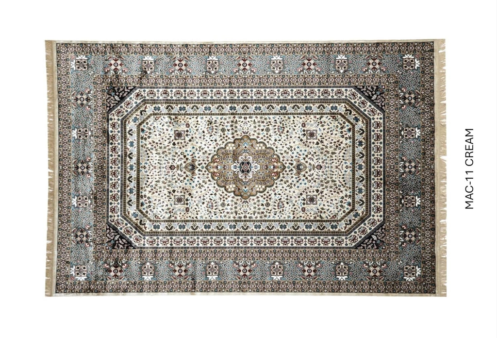 Ivory Imperial Persian Silk Border Medallion Rug