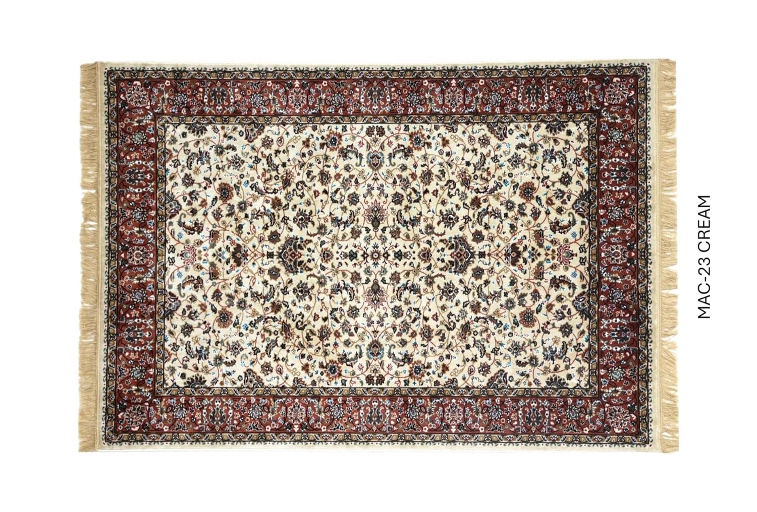 Ivory Classic Persian Silk Decorative Border Rug