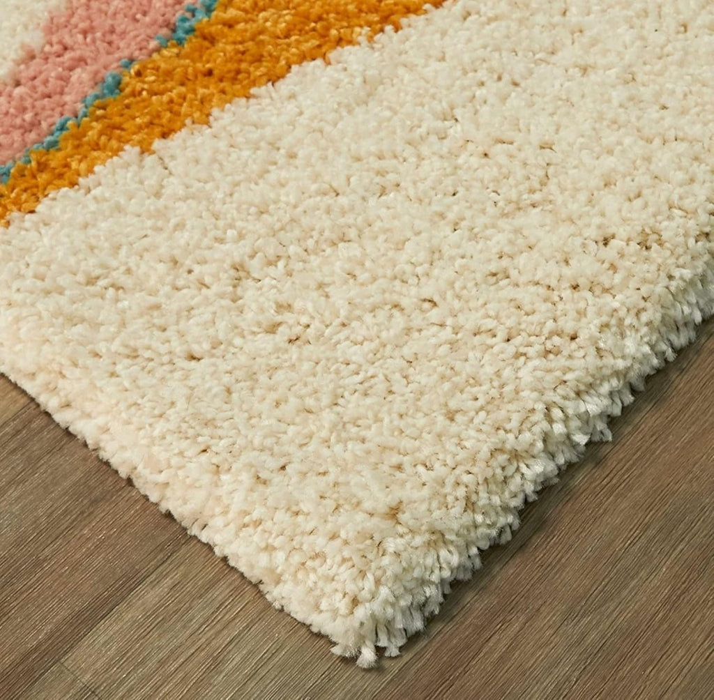 Triangle Pattern White Carpet & Rug