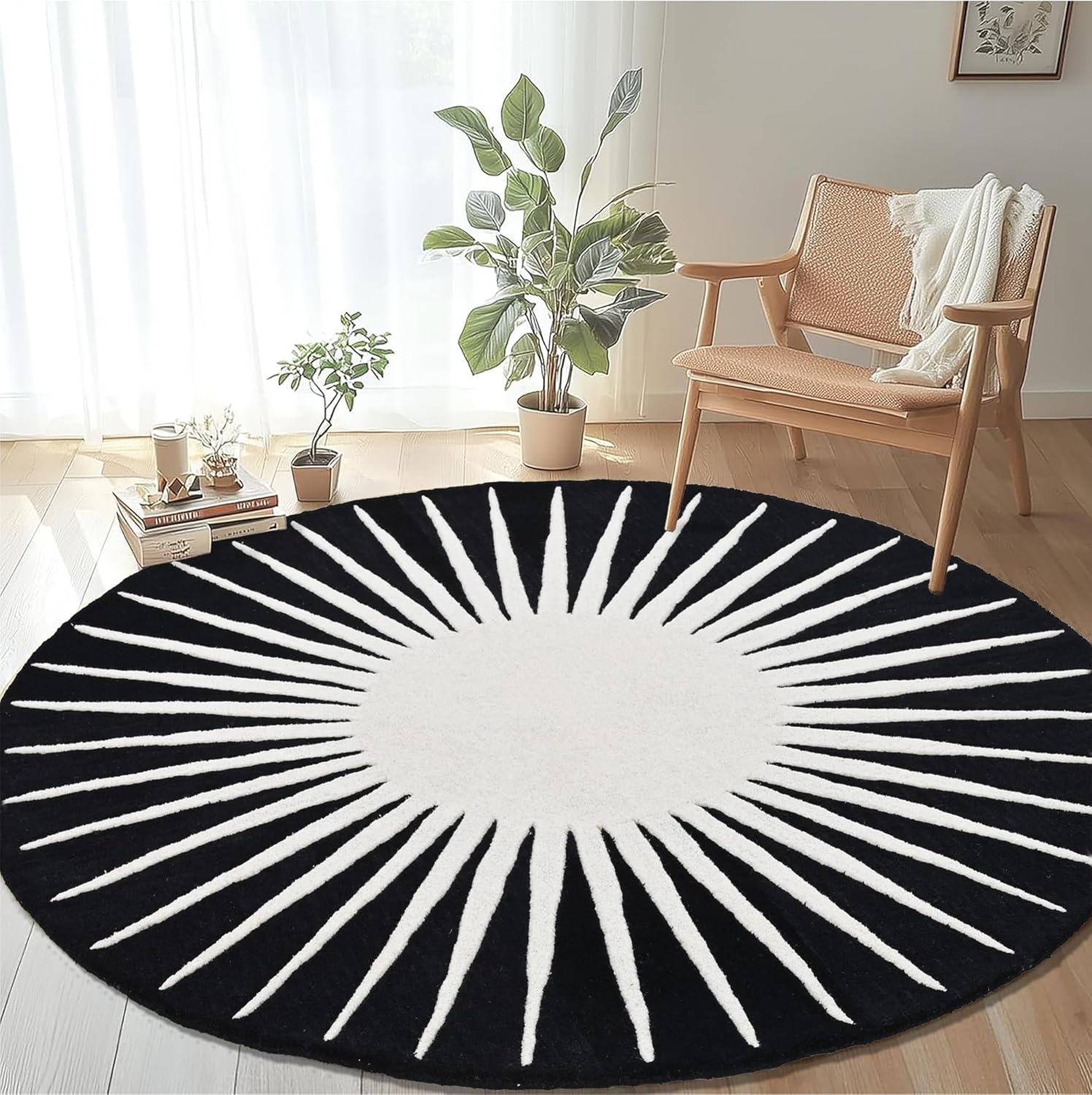 Export Quality Handmade Woollen Round Carpet – Elegant Living Room Floor Rug