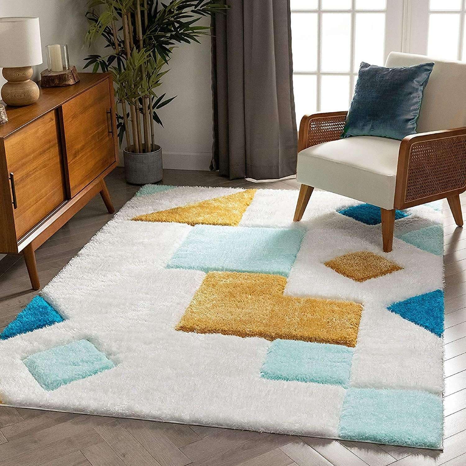 Abstract Geometric Accent Rug