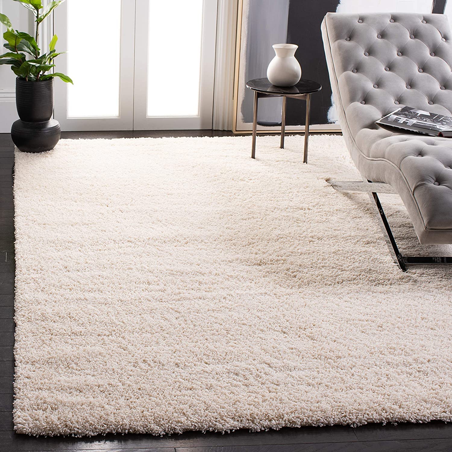 Soft Ivory Fluffy Living Room Carpet